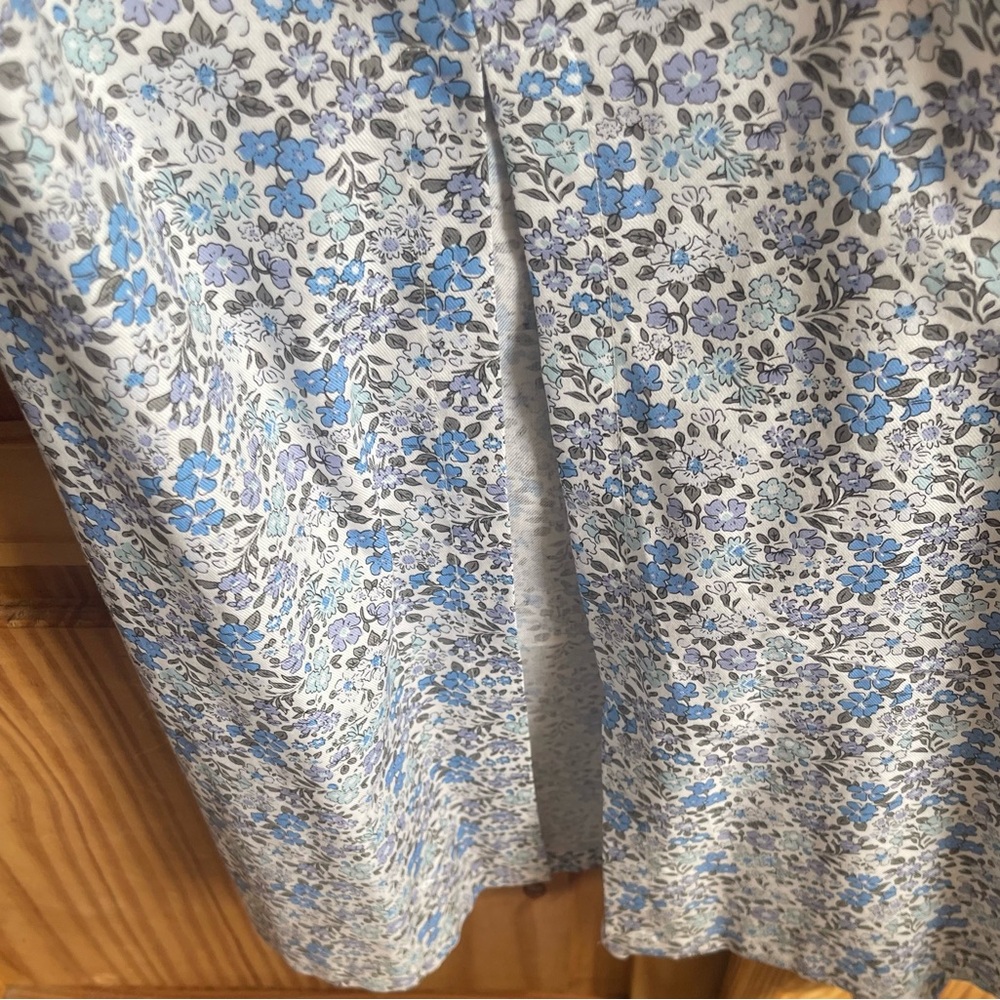 Petite Plume Fleur D'Azur Blue/White Cotton Caftan Nightgown Size L NWT - Picture 8 of 9